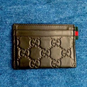 Gucci Guccisima black leather card holder